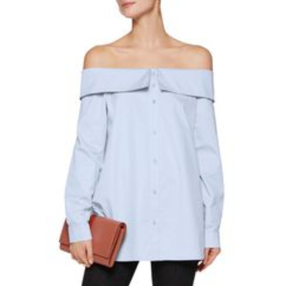 TIBI Blue Long Sleeves off shoulder shirt